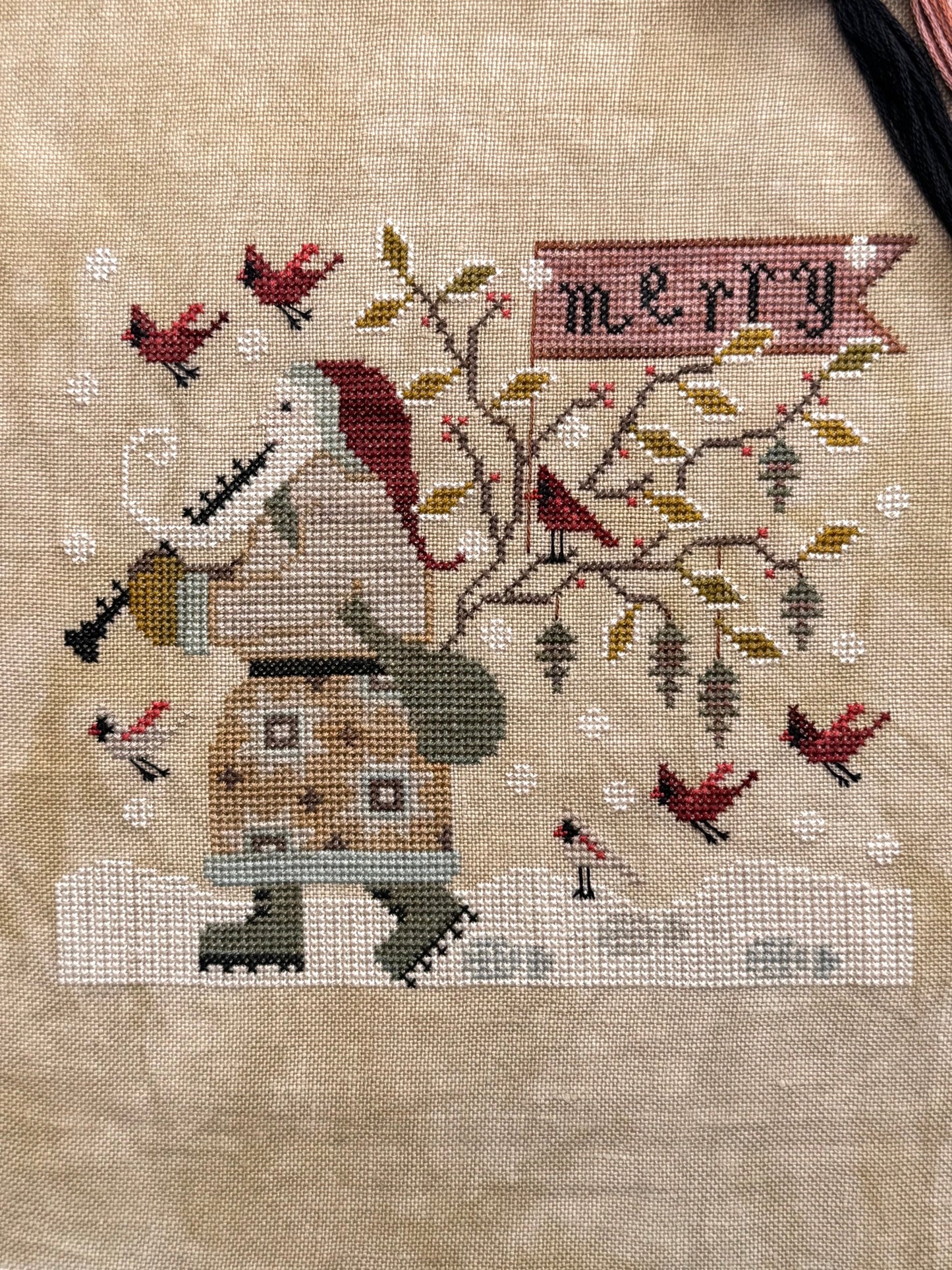 "A Merry Gentleman" (Plum Street Samplers)- White Rose Threads Conversion Thread Pack