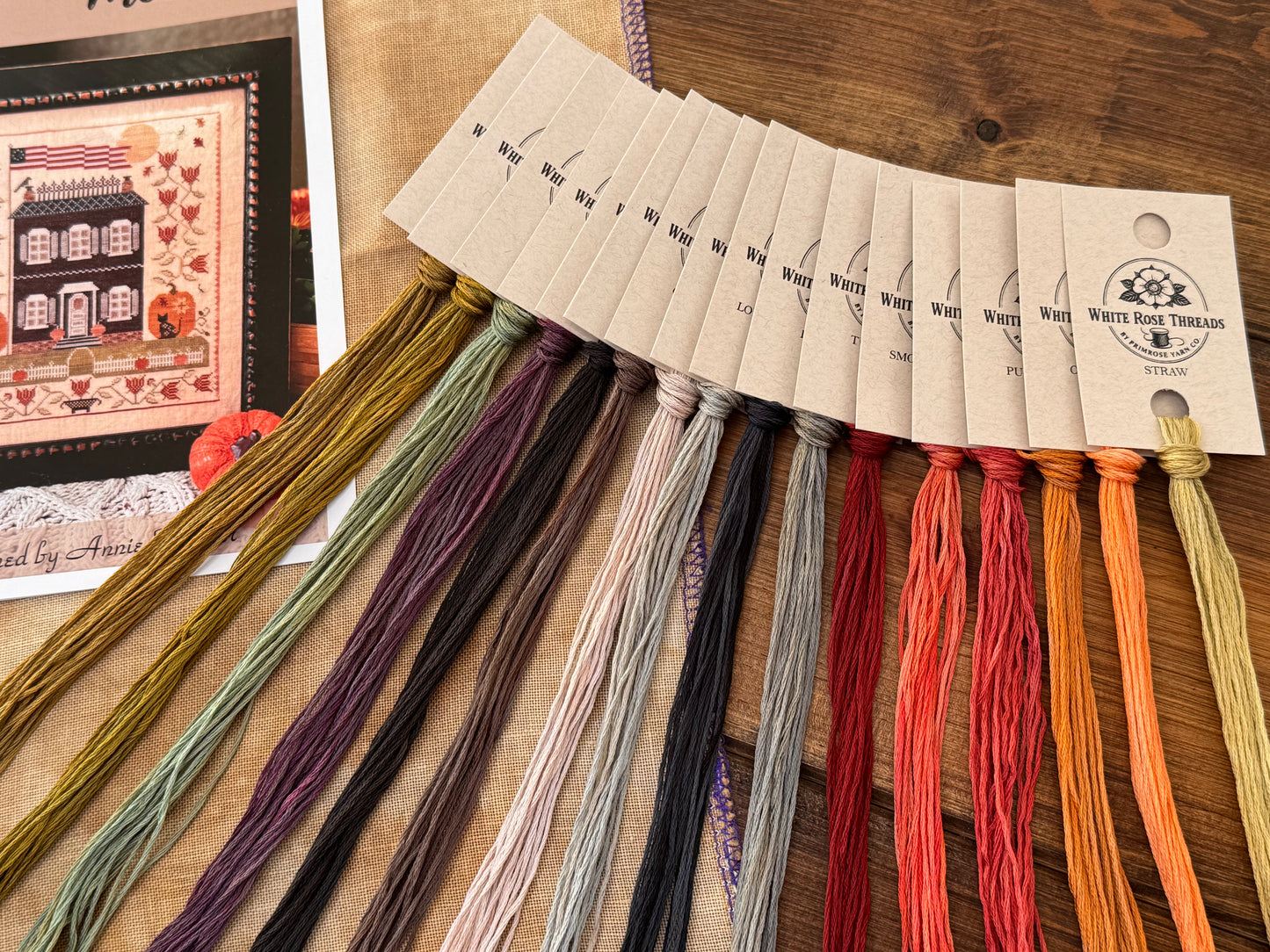 "Harvest Moon" (Annie Beez Folk Art)- White Rose Threads Conversion Thread Pack