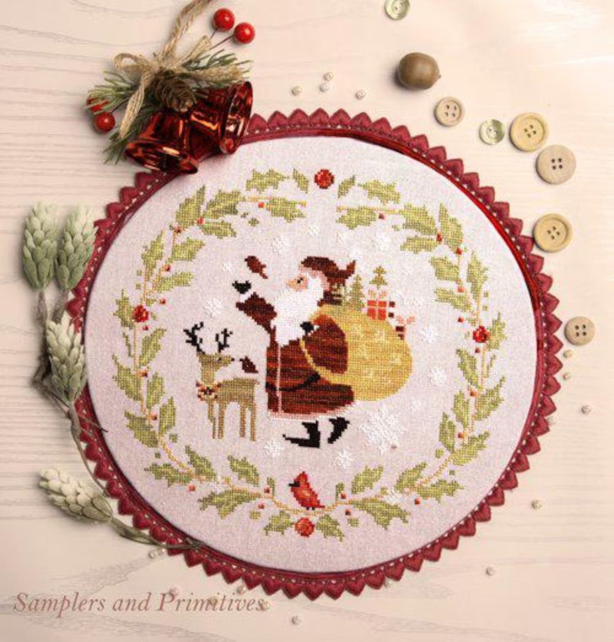"Santa and Friends"- Samplers And Primitives