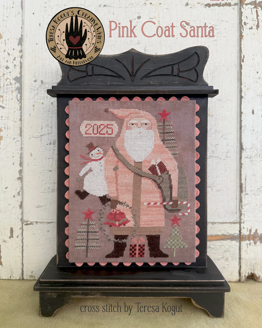 "Pink Coat Santa" (Teresa Kogut)- White Rose Threads Conversion Thread Pack