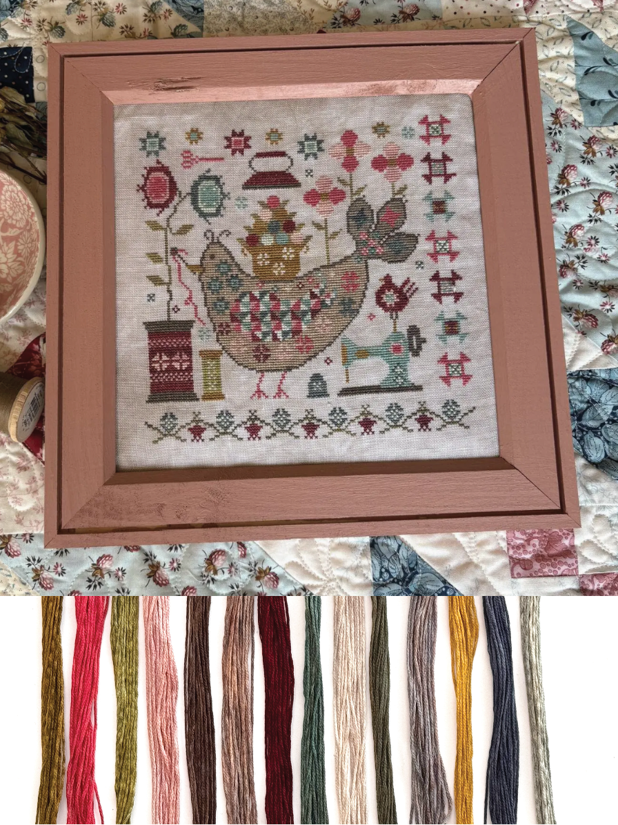 *PRE-ORDER* "Quilty Bird" (Pansay Patch)- White Rose Threads Conversion Thread Pack