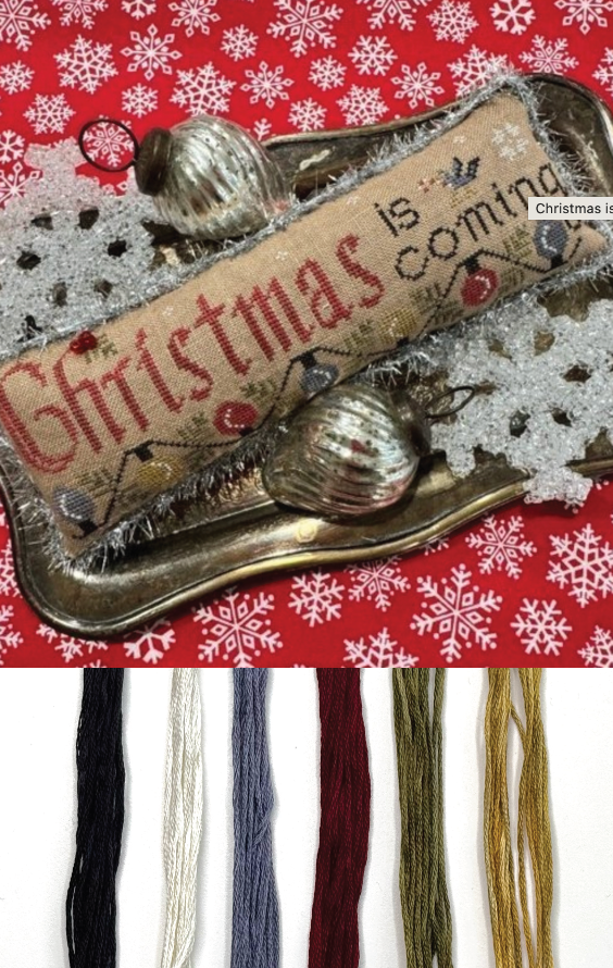 *PRE-ORDER* "Christmas Is Coming Pinkeep" (The Scarlet House)- White Rose Threads Conversion Thread Pack