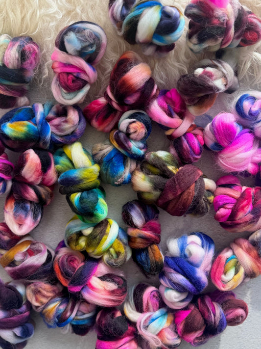 100% American Superwash Merino Spinning Fiber Grab Bags
