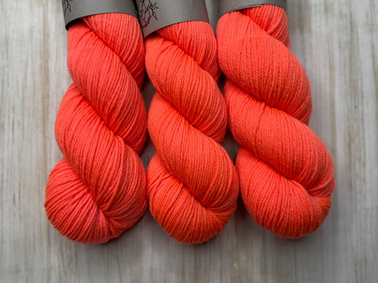 Atomic Apricot- 100% American Superwash Merino Rose Sport