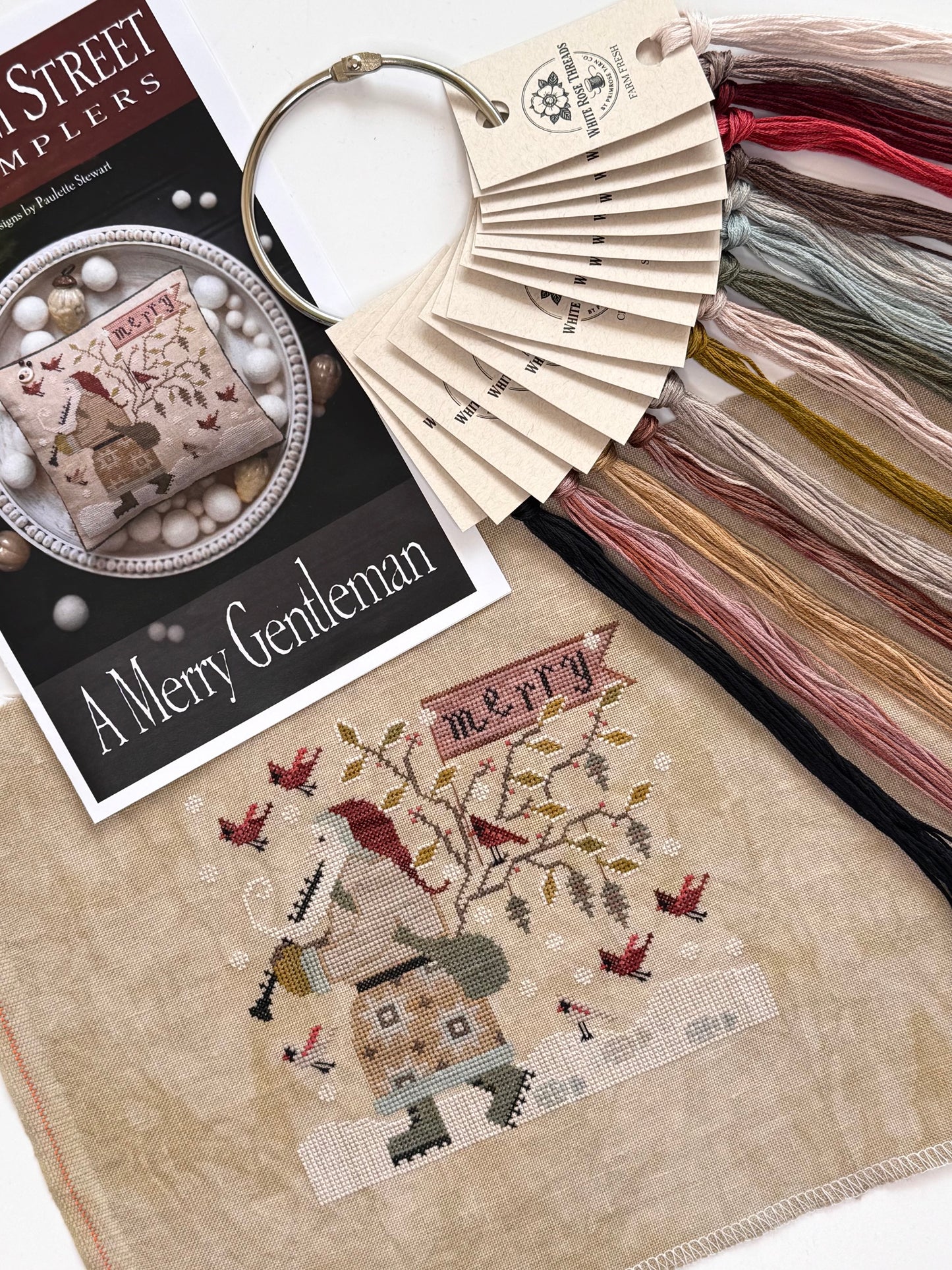 "A Merry Gentleman" (Plum Street Samplers)- White Rose Threads Conversion Thread Pack