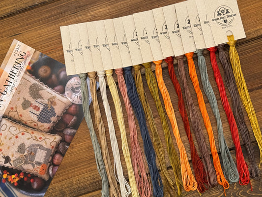 "Autumn's Acorn Gathering" (With Thy Needle & Thread)- White Rose Threads Conversion Thread Pack