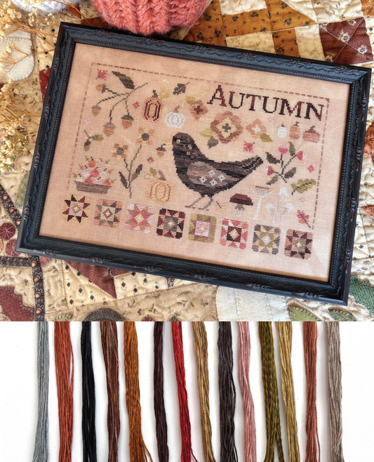 *PRE-ORDER* "Autumn Blackbird" (Blueberry Ridge)- White Rose Threads Conversion Thread Pack