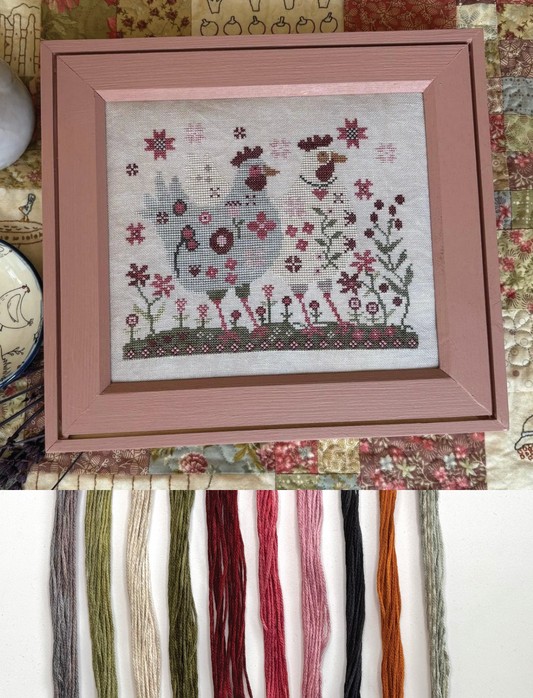 *PRE-ORDER* "Henpecked" (Pansy Patch)- White Rose Threads Conversion Thread Pack