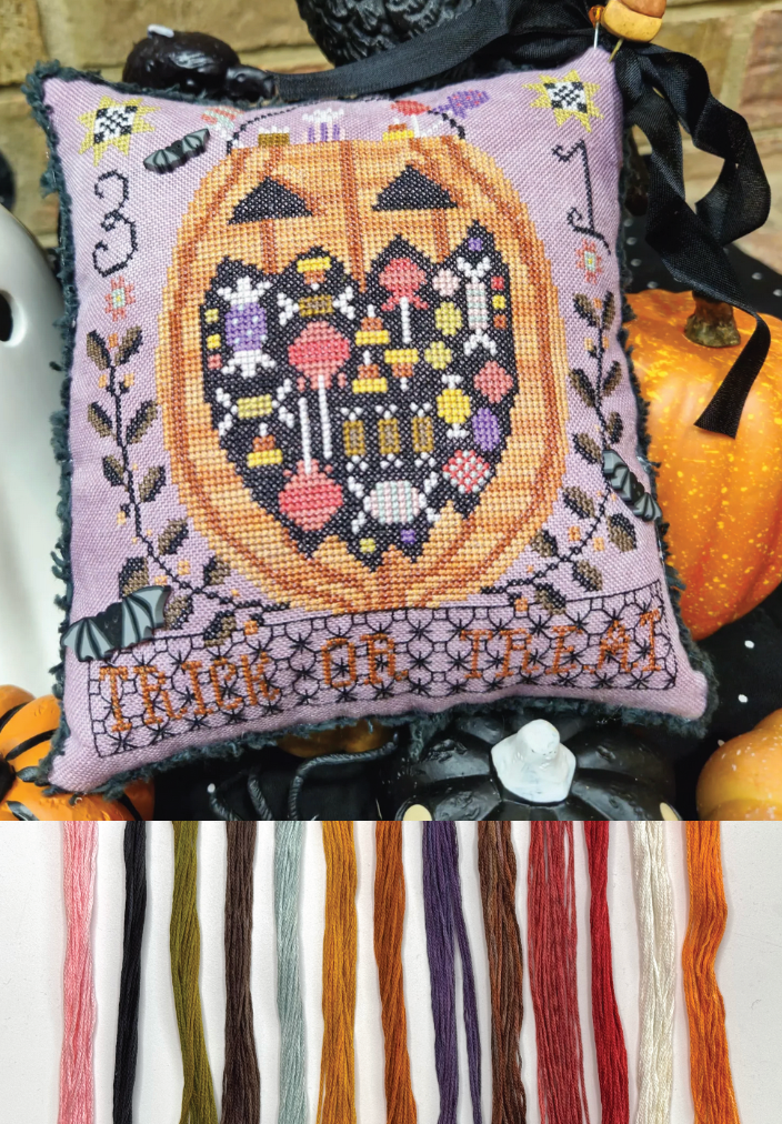 *PRE-ORDER* "Trick or Treat" (Quiantrose Needlearts)- White Rose Threads Conversion Thread Pack