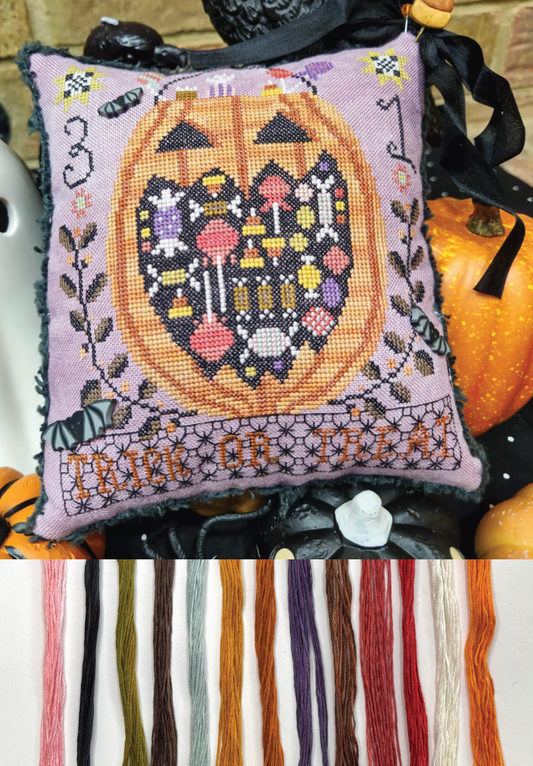 *PRE-ORDER* "Trick or Treat" (Quiantrose Needlearts)- White Rose Threads Conversion Thread Pack