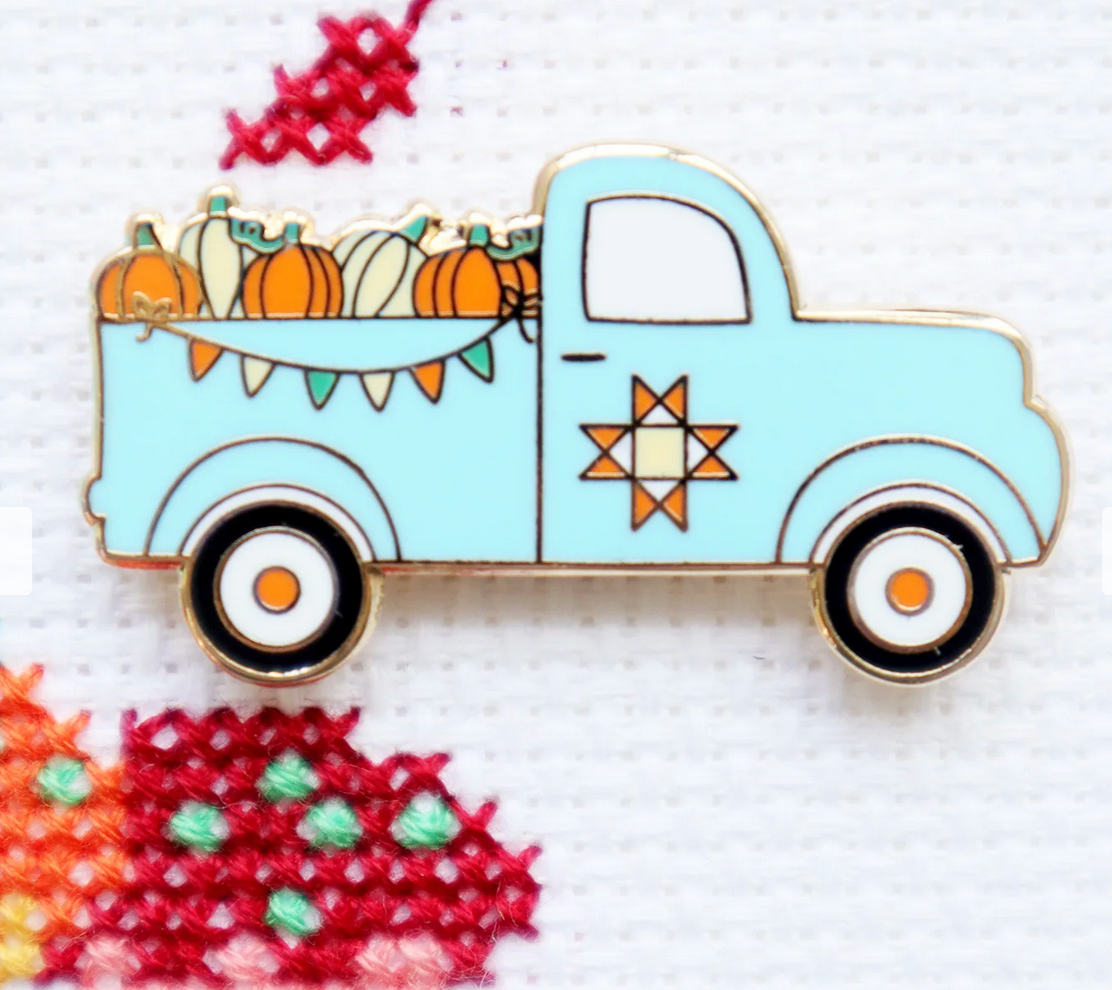 Fall Pumpkin Truck Needle Minder- Flaming Toes