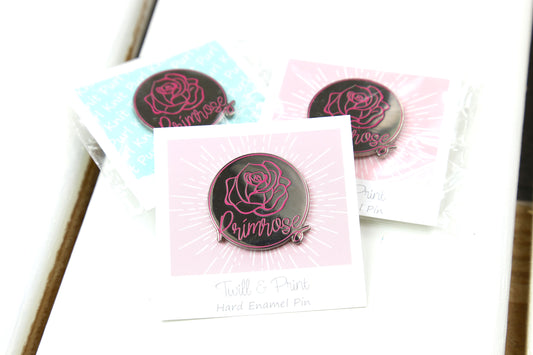 Custom Twill & Print Primrose Pin - Gun Metal/Pink